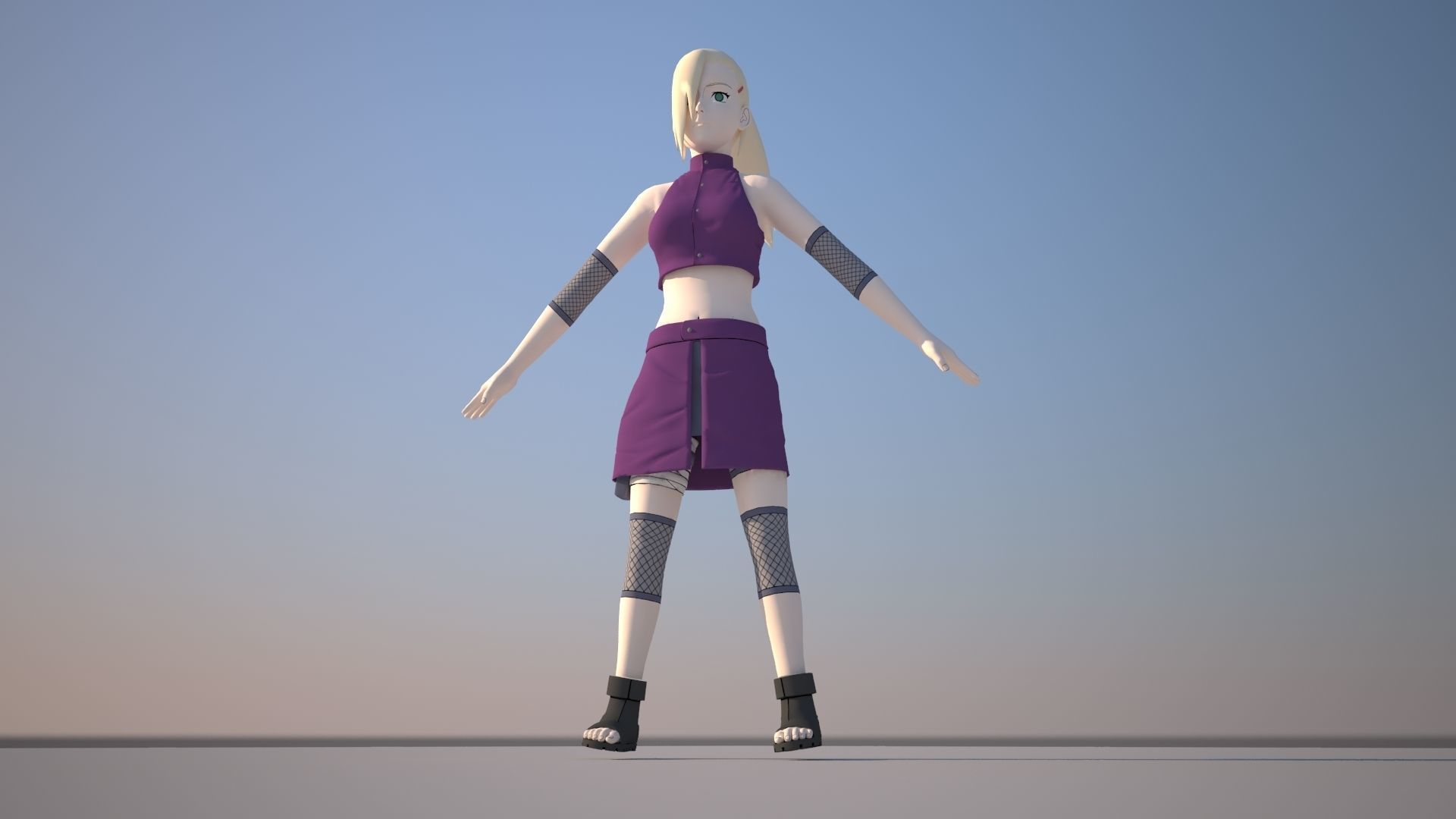 Ino Yamanaka Low-poly 3D model_5