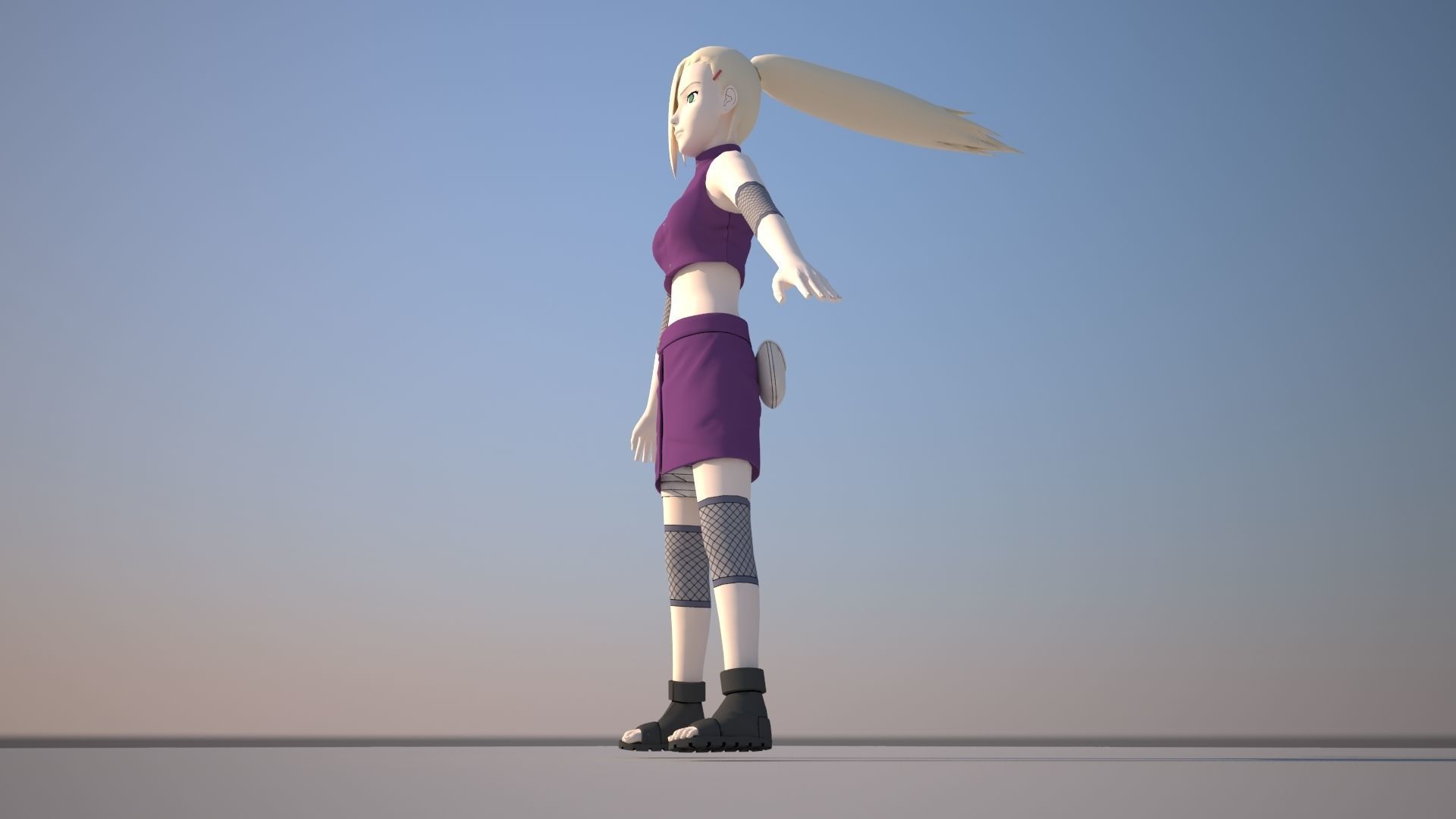 Ino Yamanaka Low-poly 3D model_3