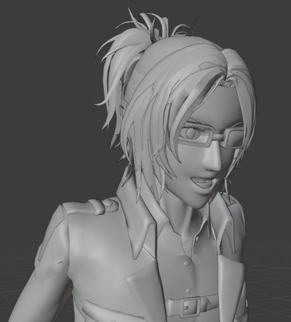 Hange Zoe SNK Attack on Titan Low-poly 3D model_5