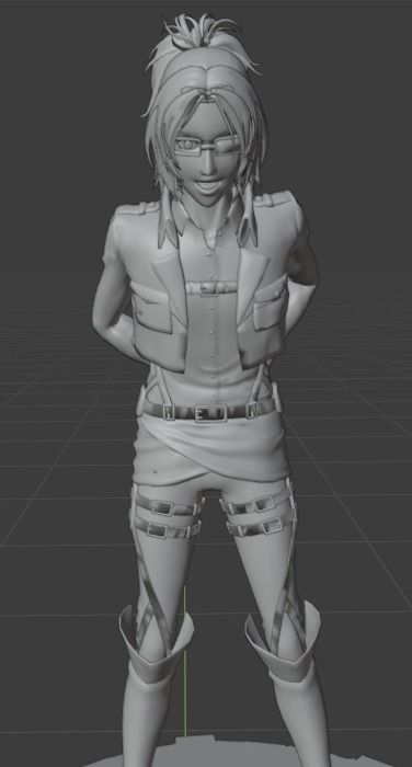 Hange Zoe SNK Attack on Titan Low-poly 3D model_8