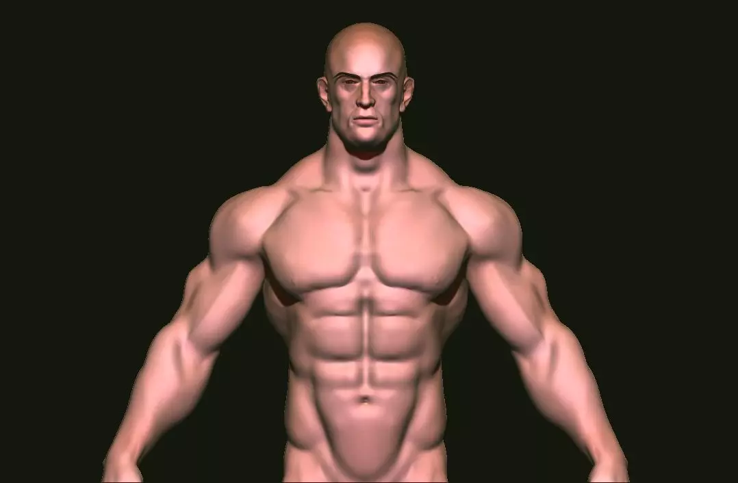 base mesh tall man  Low-poly 3D model_0