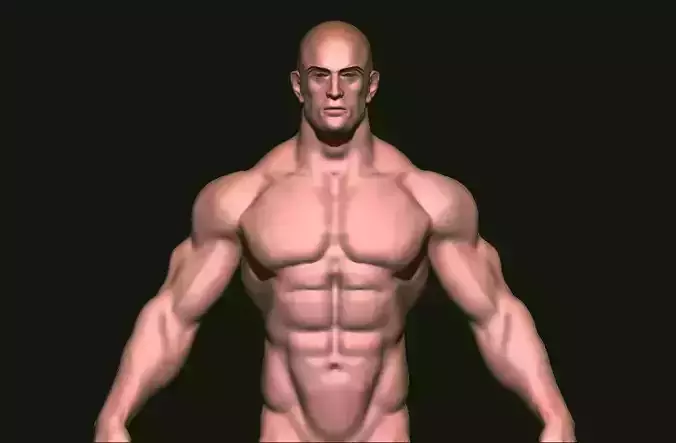 base mesh tall man  Low-poly 3D model