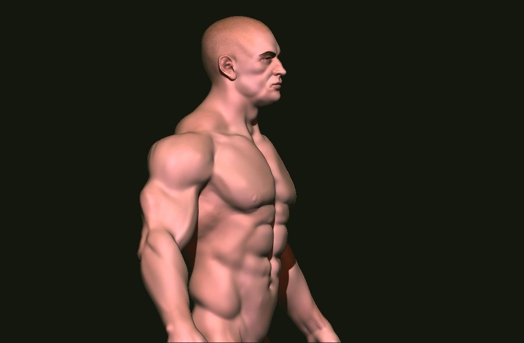 base mesh tall man  Low-poly 3D model_3