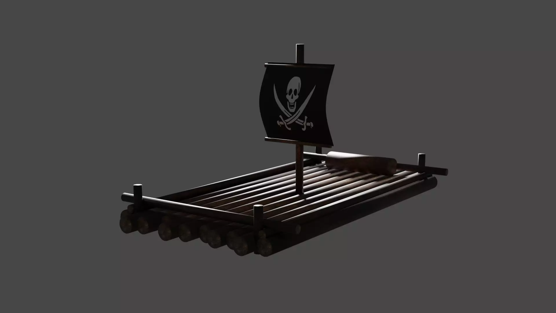 LowPoly water raft 2x Free 3D model