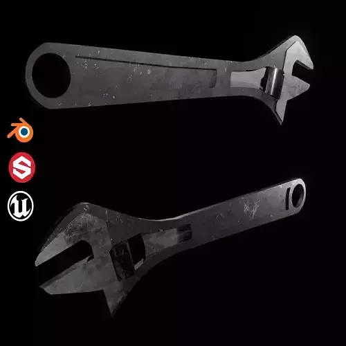 Wrench Free low-poly 3D model