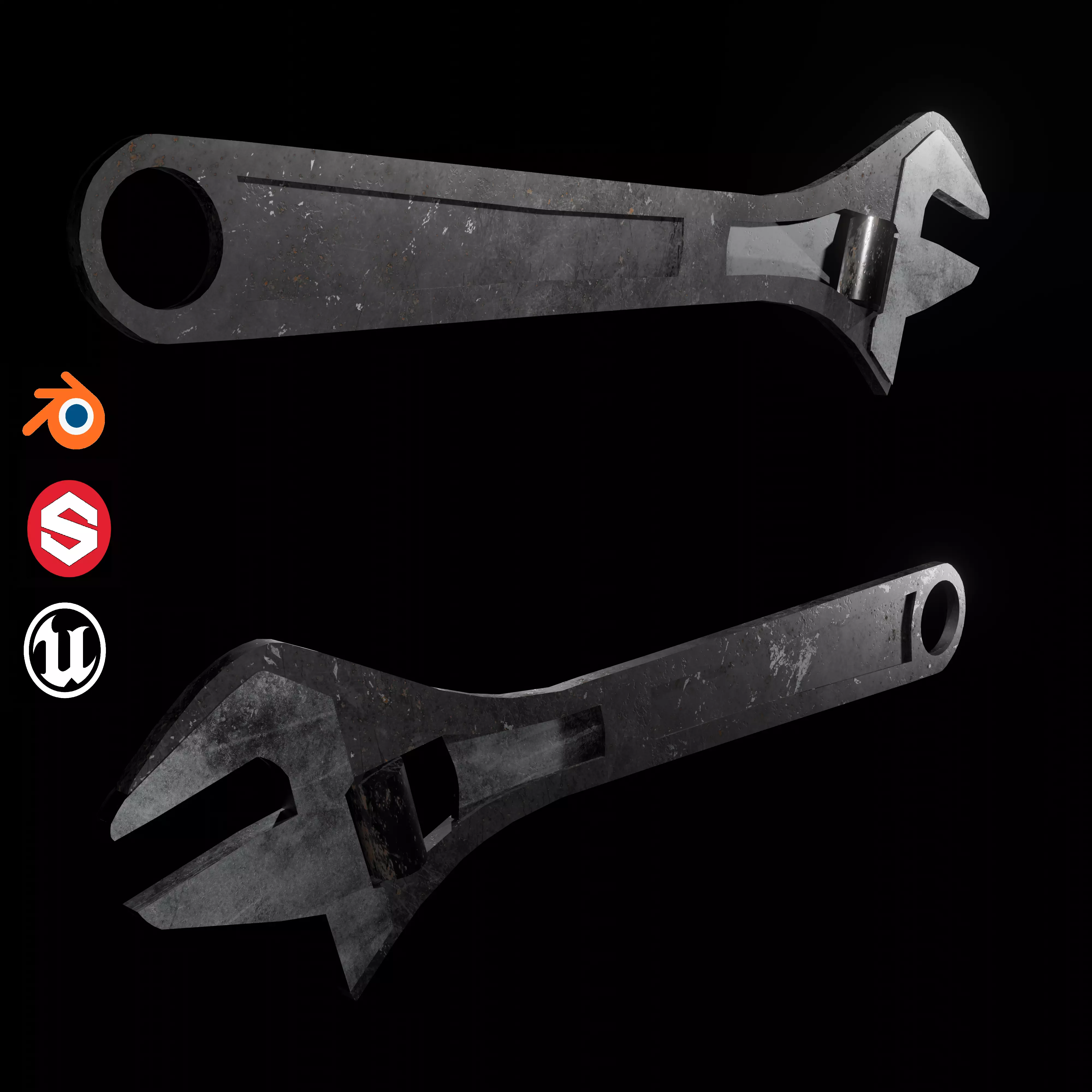 Wrench Free low-poly 3D model