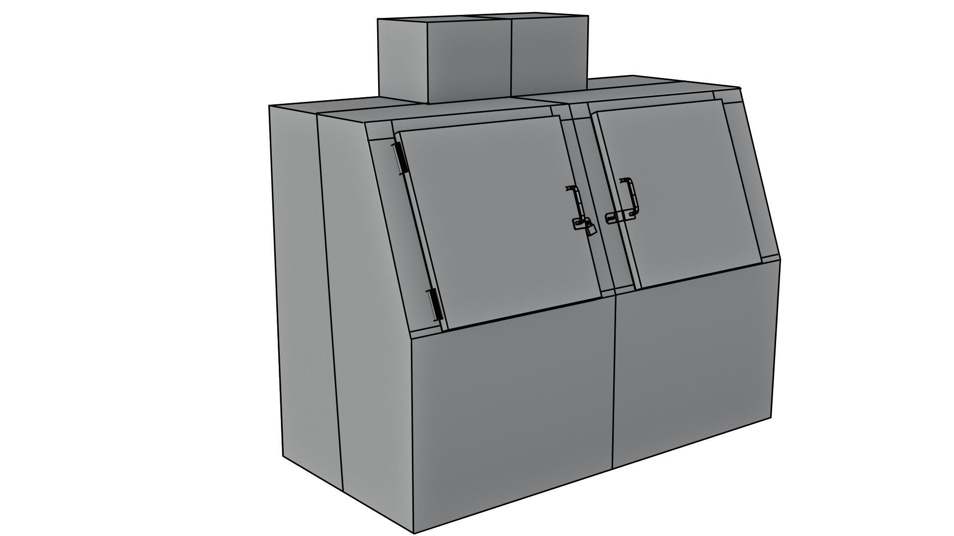 Worn Ice Vending Machine Box Gas Station Prop Low-poly 3D model_5