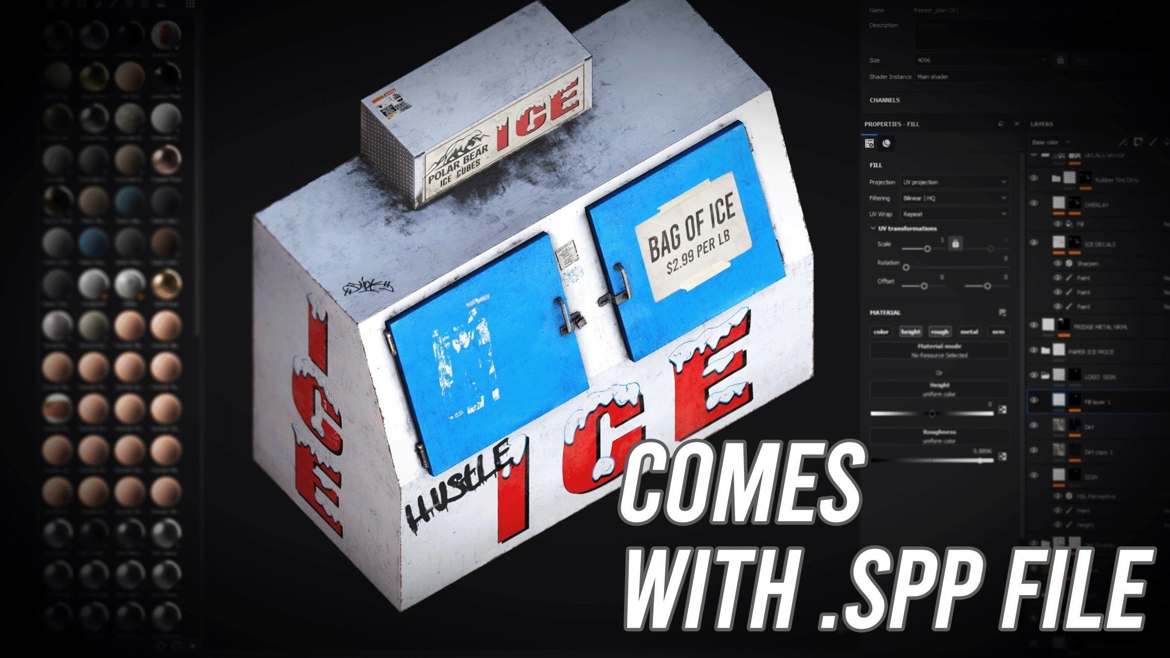 Worn Ice Vending Machine Box Gas Station Prop Low-poly 3D model_2