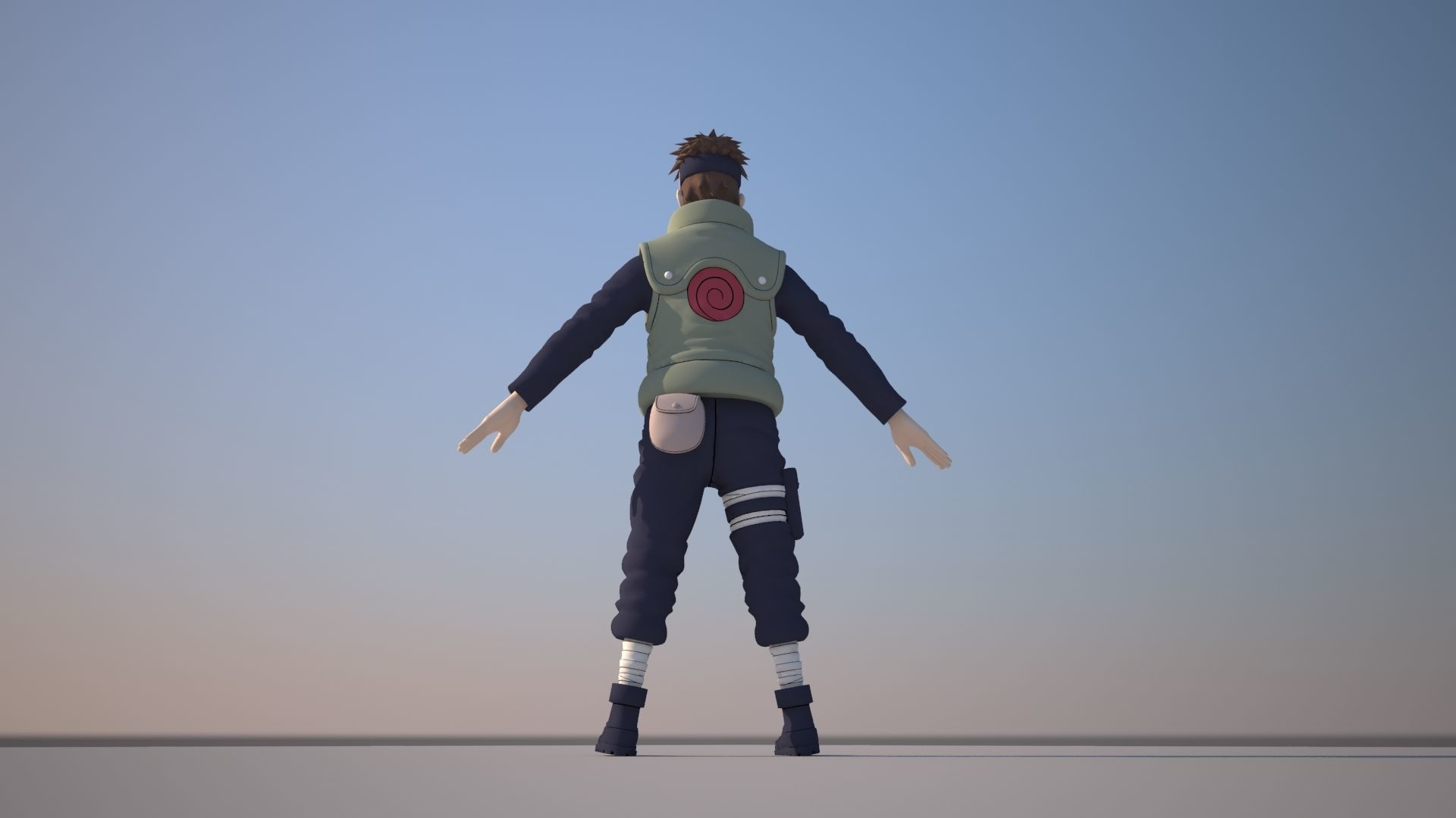 Yamato naruto character in sky Low-poly 3D model_10