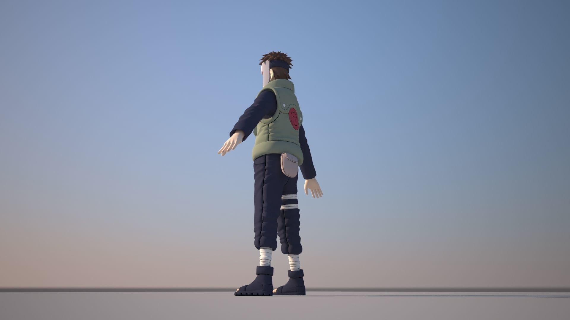 Yamato naruto character in sky Low-poly 3D model_12