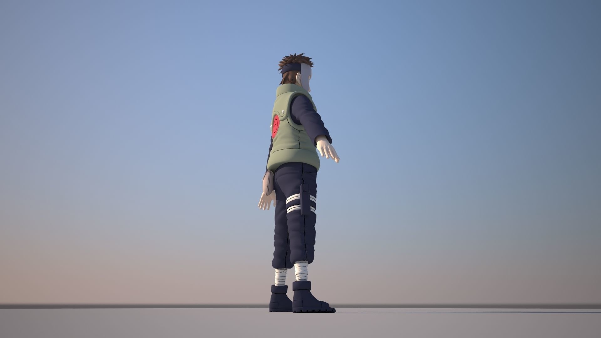 Yamato naruto character in sky Low-poly 3D model_11