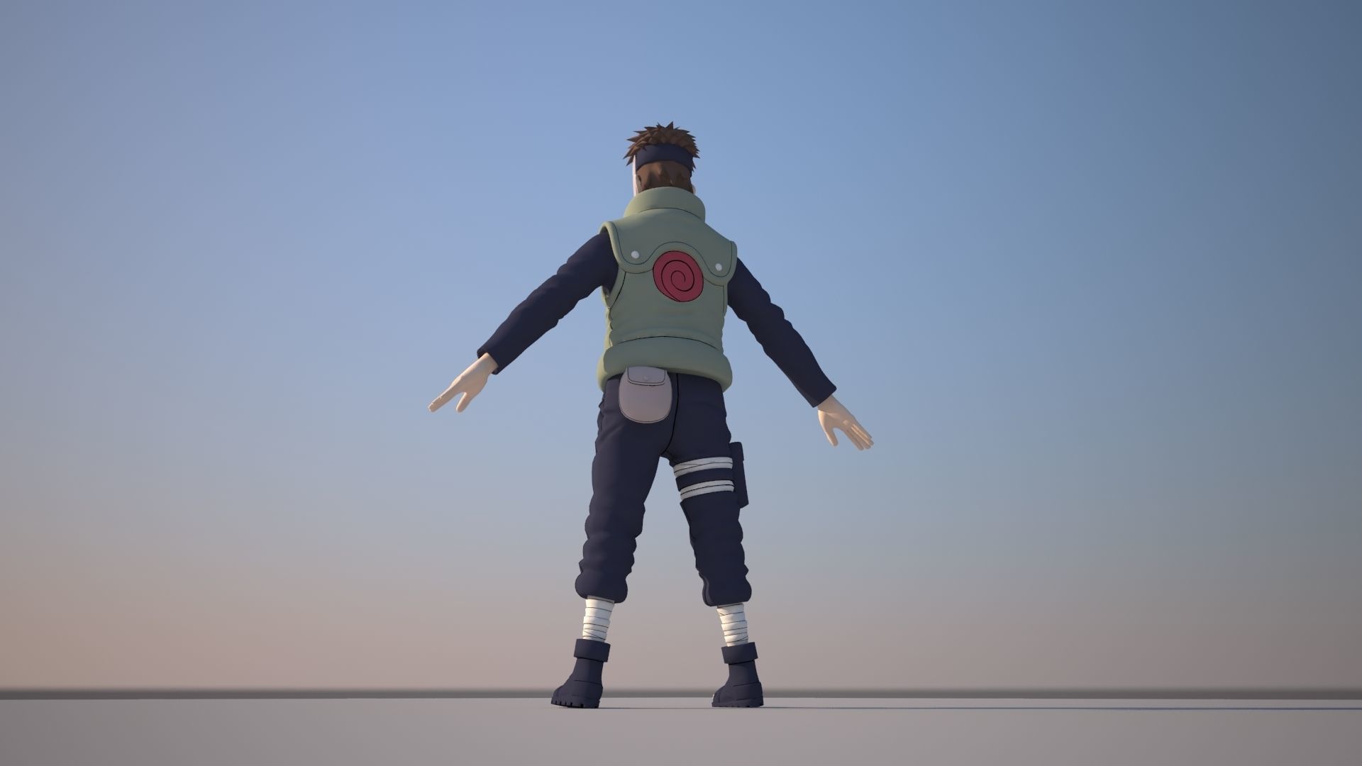 Yamato naruto character in sky Low-poly 3D model_9