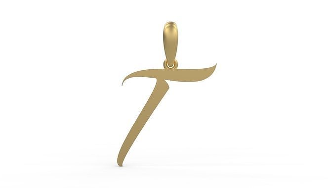Initial Letters Pendant AngillaTattoo T 3D print model
