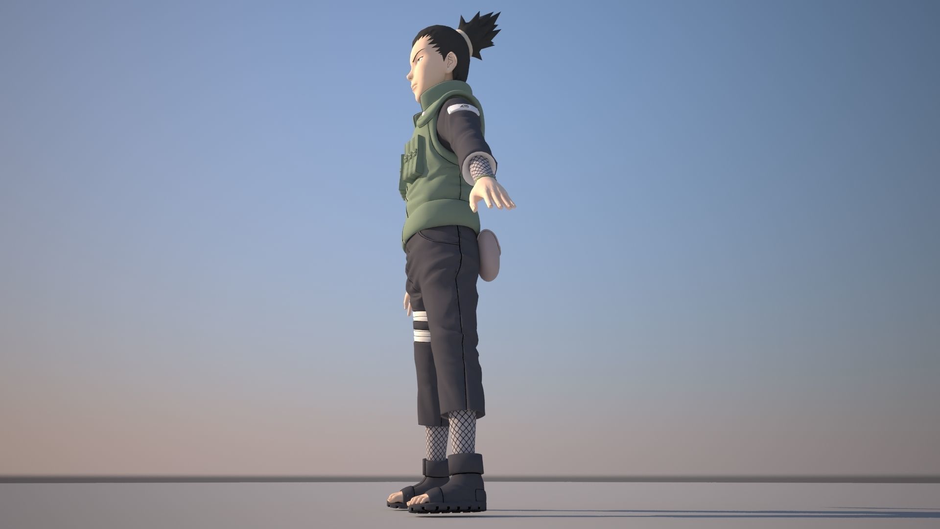 Shikamaru Nara Low-poly 3D model_1