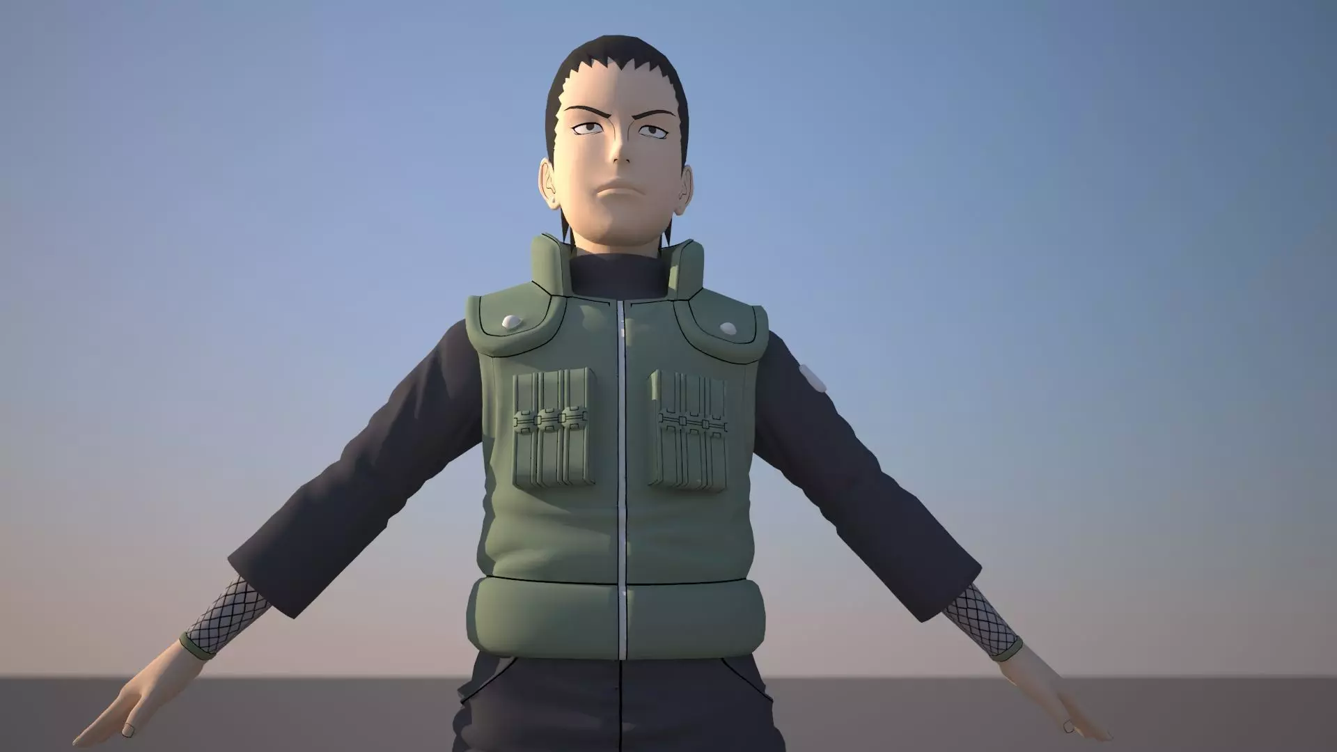 Shikamaru Nara Low-poly 3D model_0