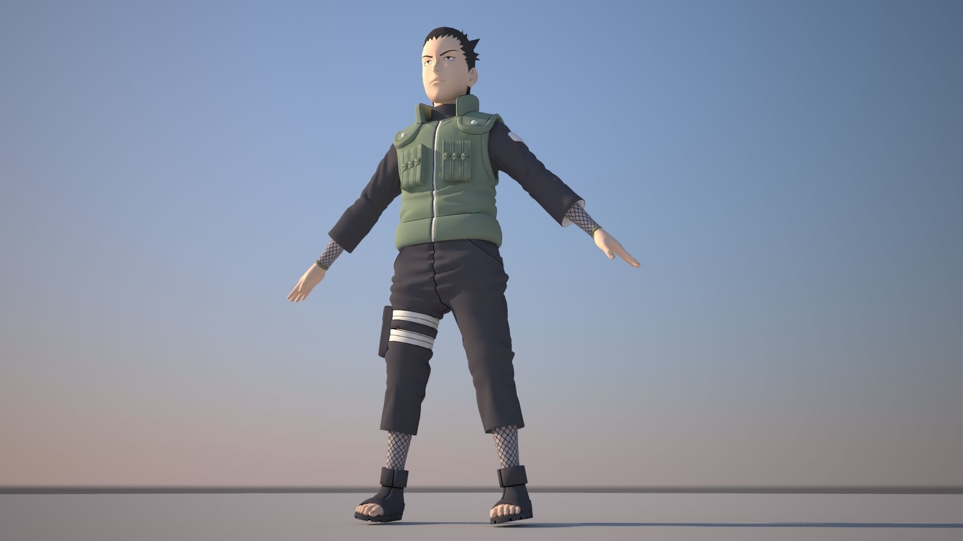 Shikamaru Nara Low-poly 3D model_4