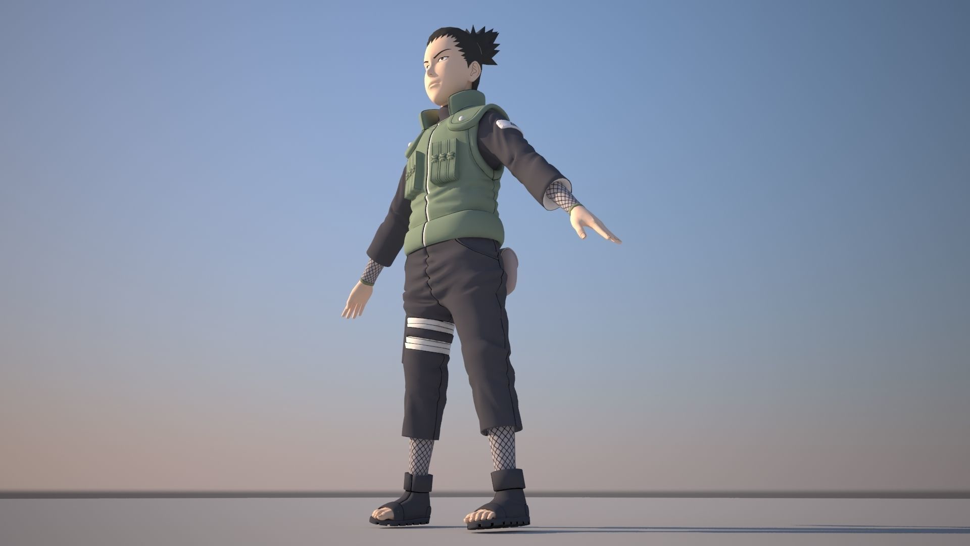 Shikamaru Nara Low-poly 3D model_7