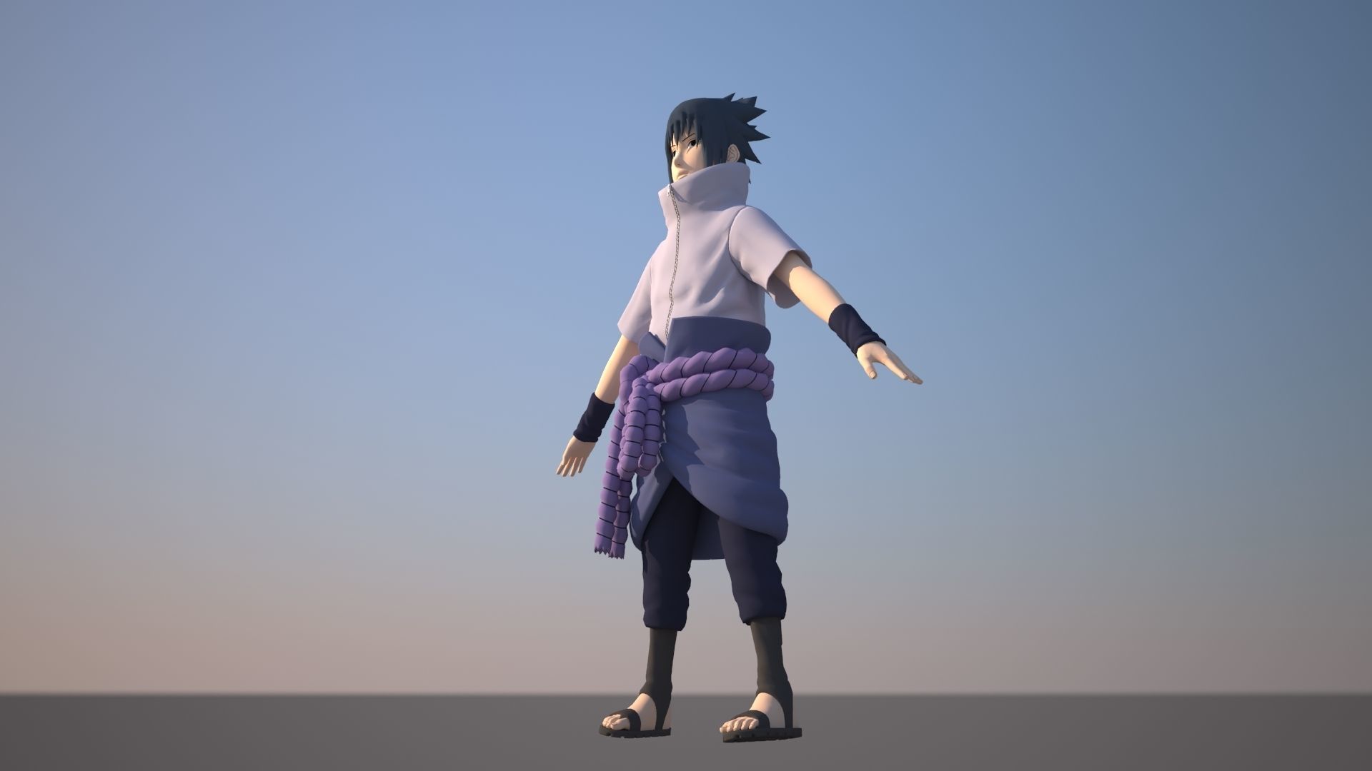 Sasuke Uchiha Low-poly 3D model_8