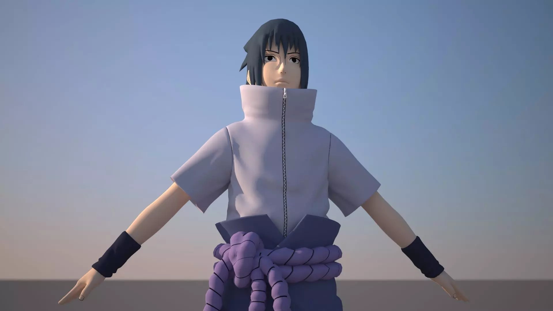 Sasuke Uchiha Low-poly 3D model_0