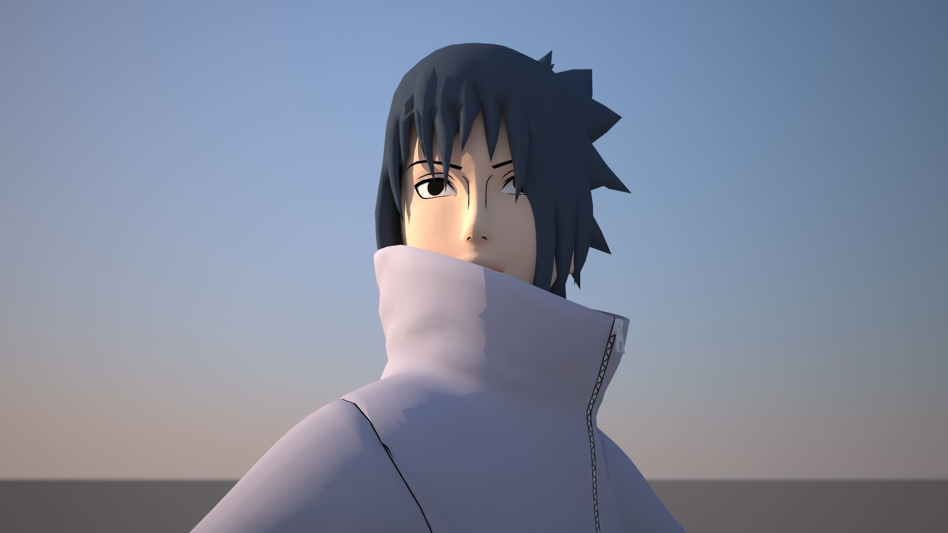 Sasuke Uchiha Low-poly 3D model_1