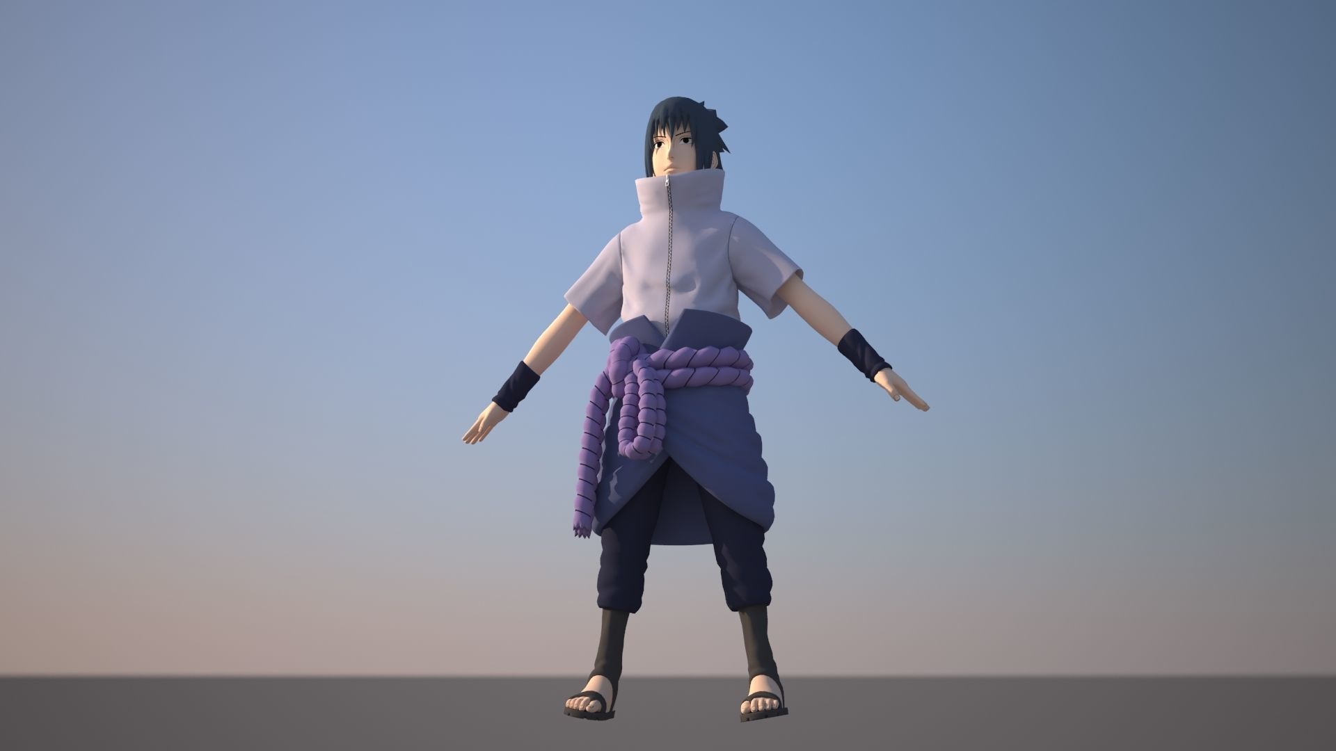 Sasuke Uchiha Low-poly 3D model_2