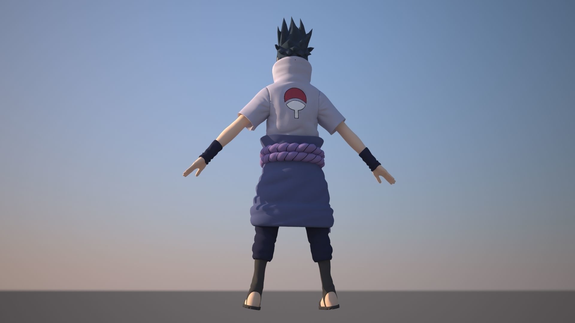 Sasuke Uchiha Low-poly 3D model_3