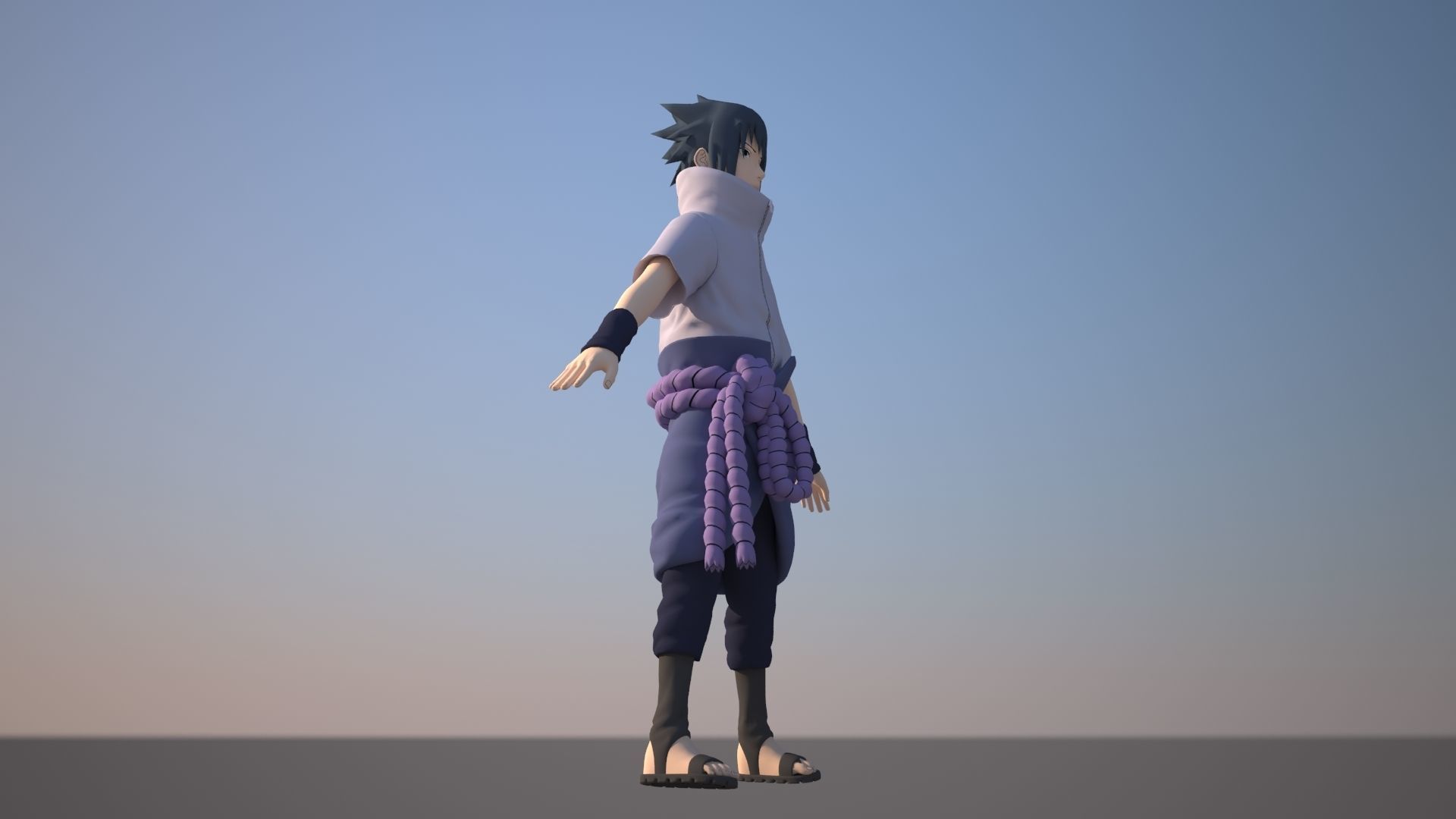 Sasuke Uchiha Low-poly 3D model_5