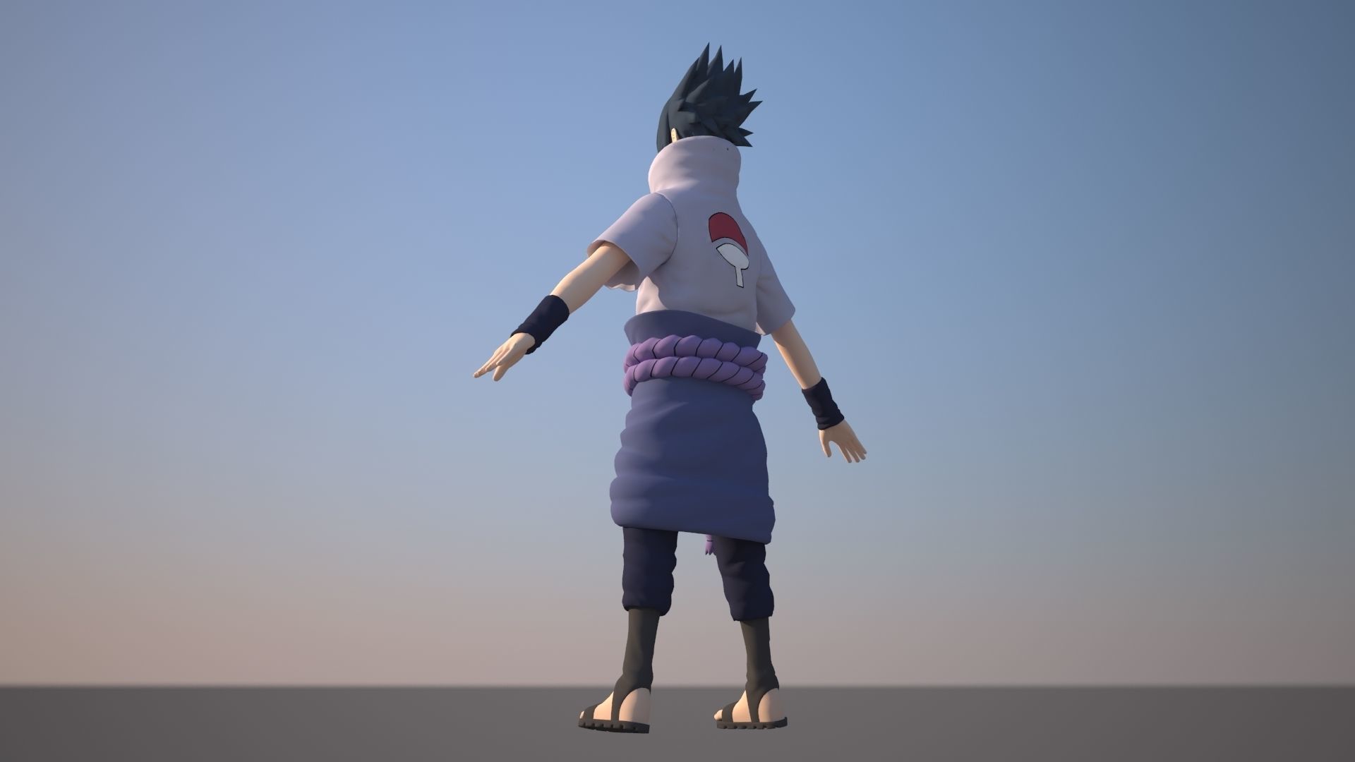 Sasuke Uchiha Low-poly 3D model_6