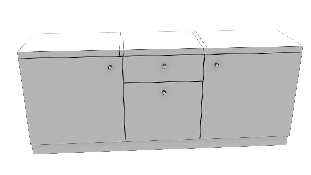 Wooden cabinet with doors 3D model_8