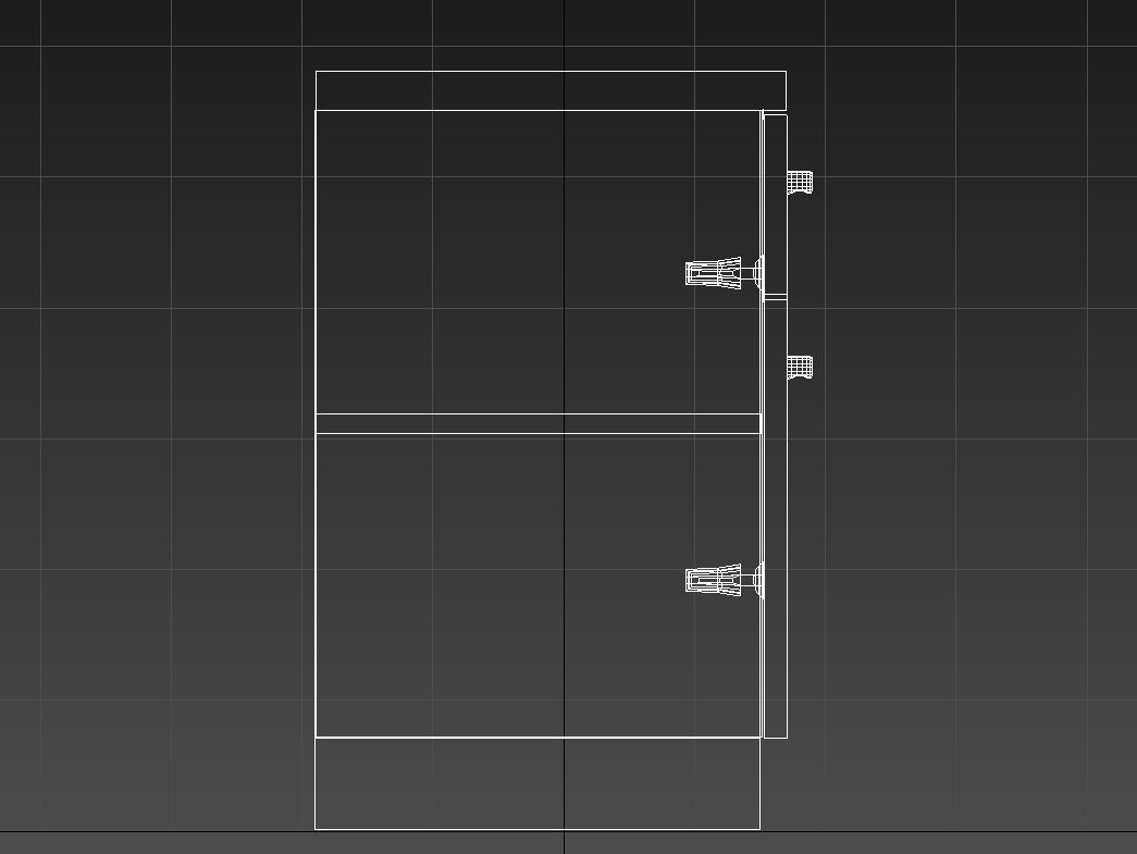 Wooden cabinet with doors 3D model_14