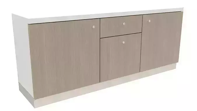 Wooden cabinet with doors 3D model