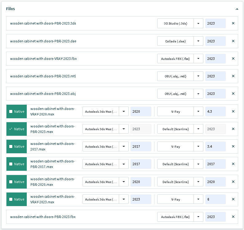 Wooden cabinet with doors 3D model_15