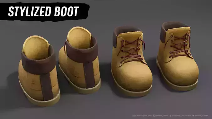 Stylized Boot - 3D model - 4k Textures 3D model