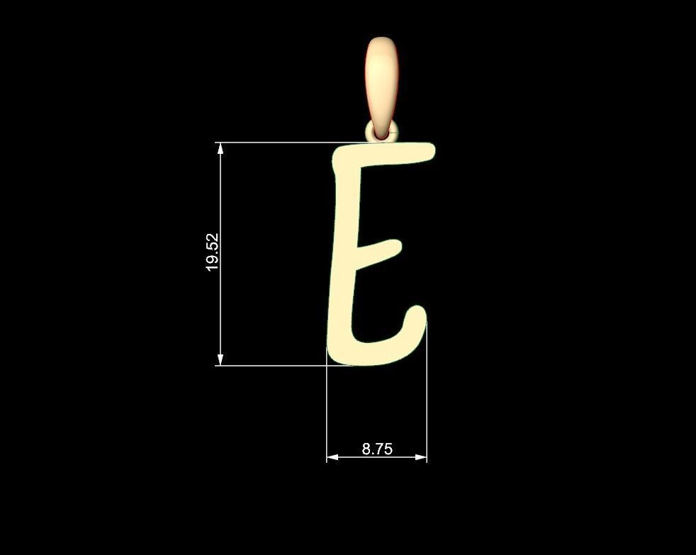 Initial Letters Pendant AnnaBee E  3D print model_4