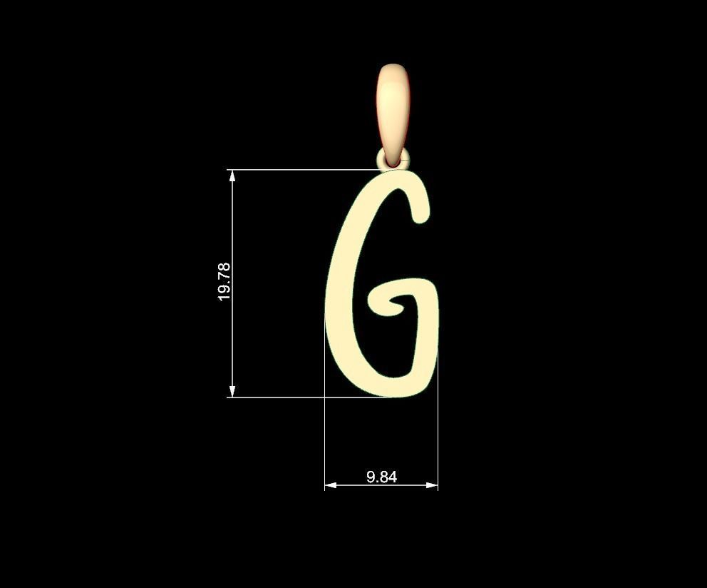 Initial Letters Pendant AnnaBee G 3D print model_4
