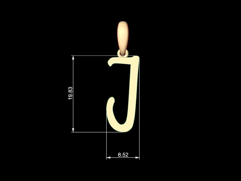 Initial Letters Pendant AnnaBee J 3D print model_4