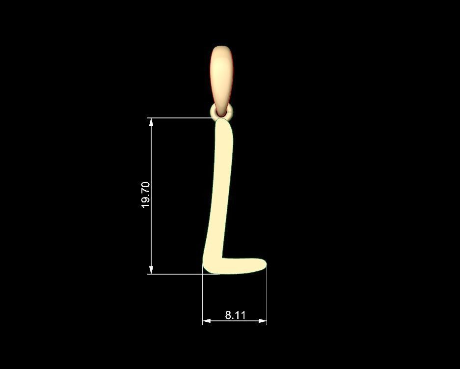 Initial Letters Pendant AnnaBee L 3D print model_4