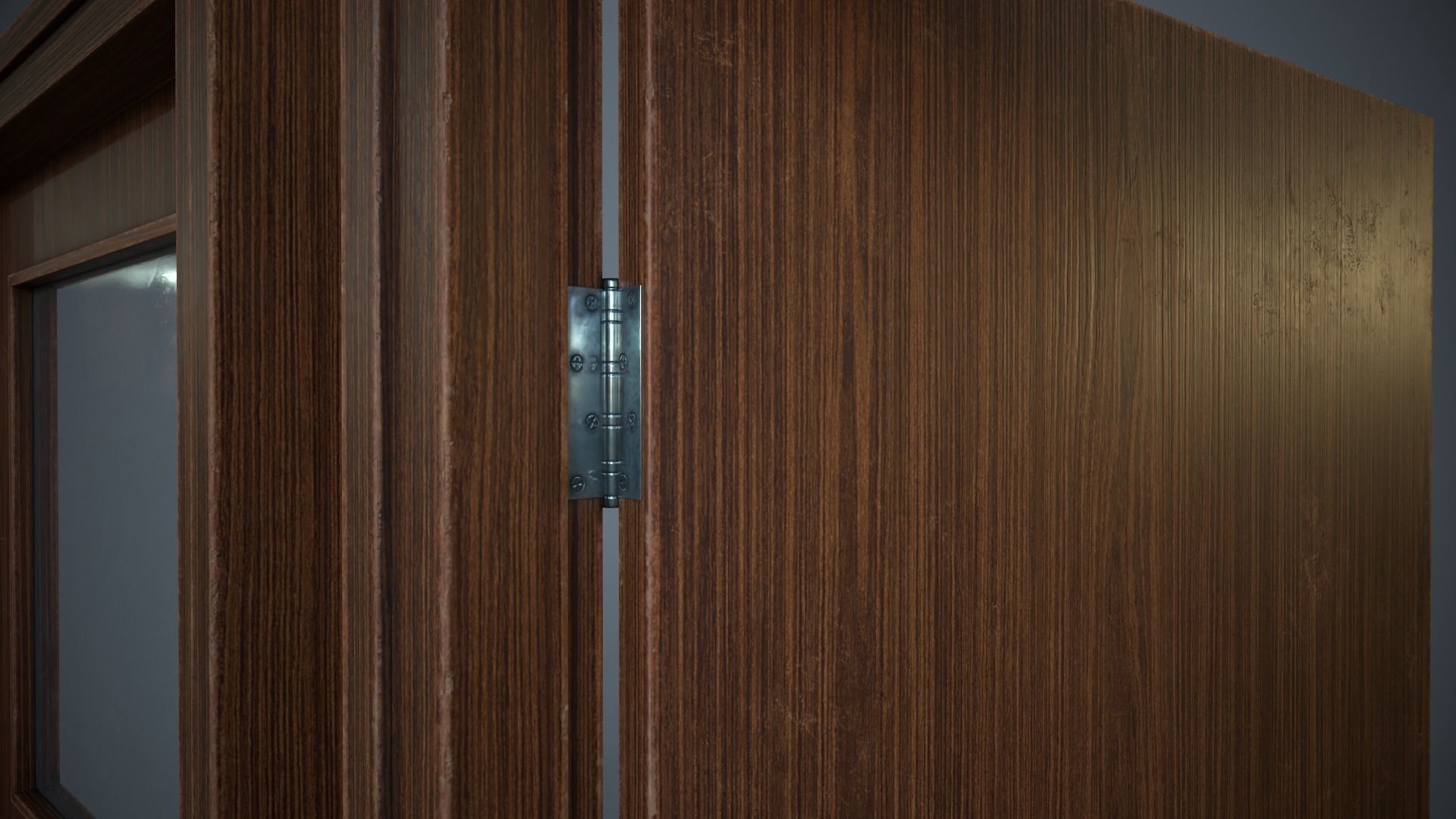 Set of three doors Low-poly 3D model_12