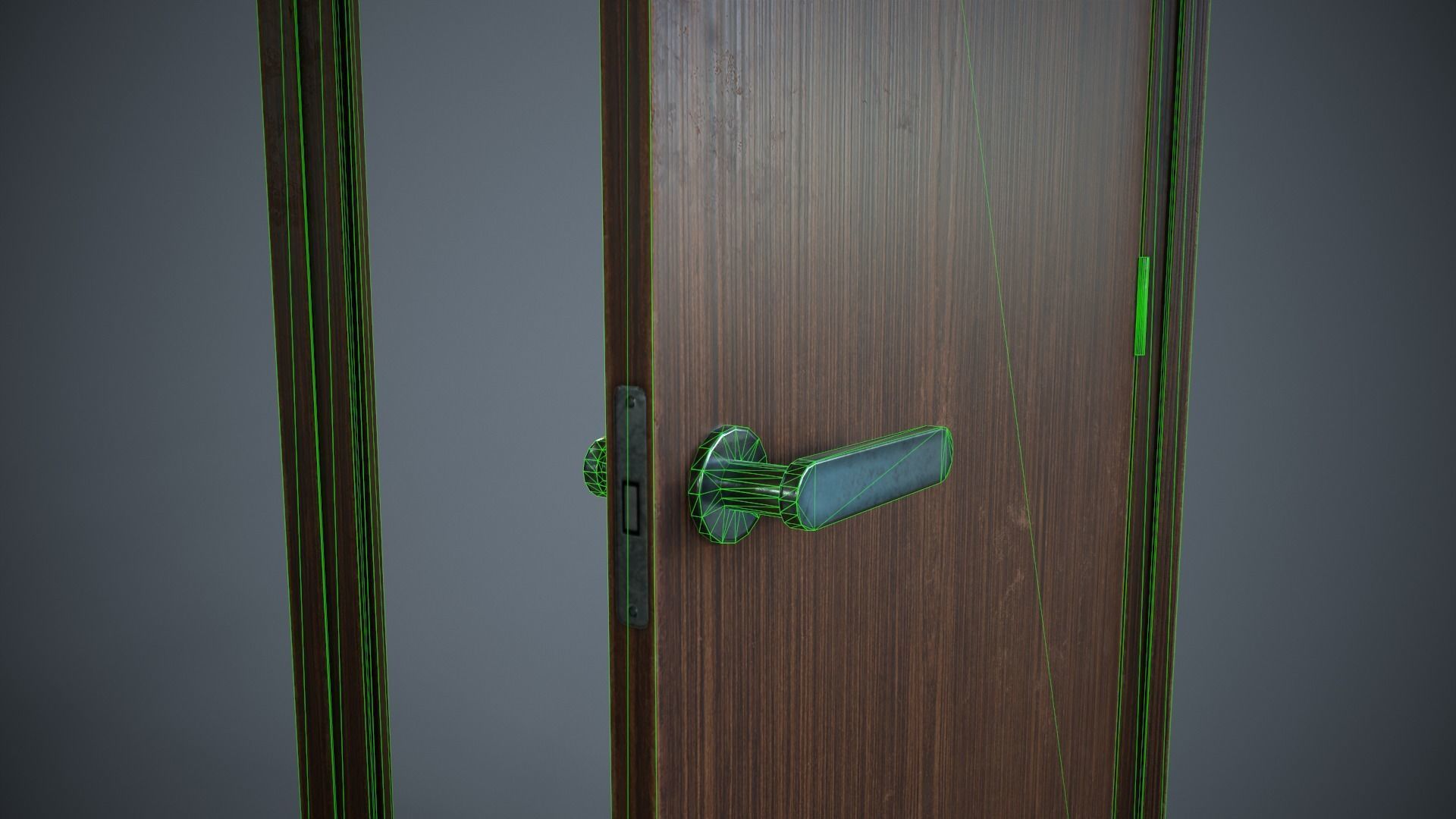 Set of three doors Low-poly 3D model_19