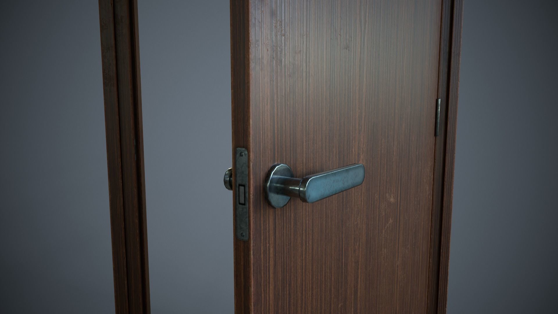 Set of three doors Low-poly 3D model_15