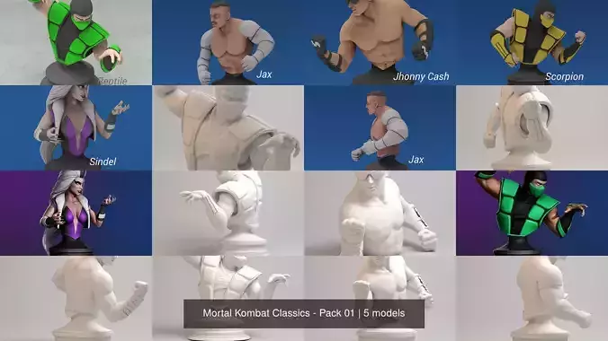 Mortal Kombat Classics - Pack 01 3D Model Collection