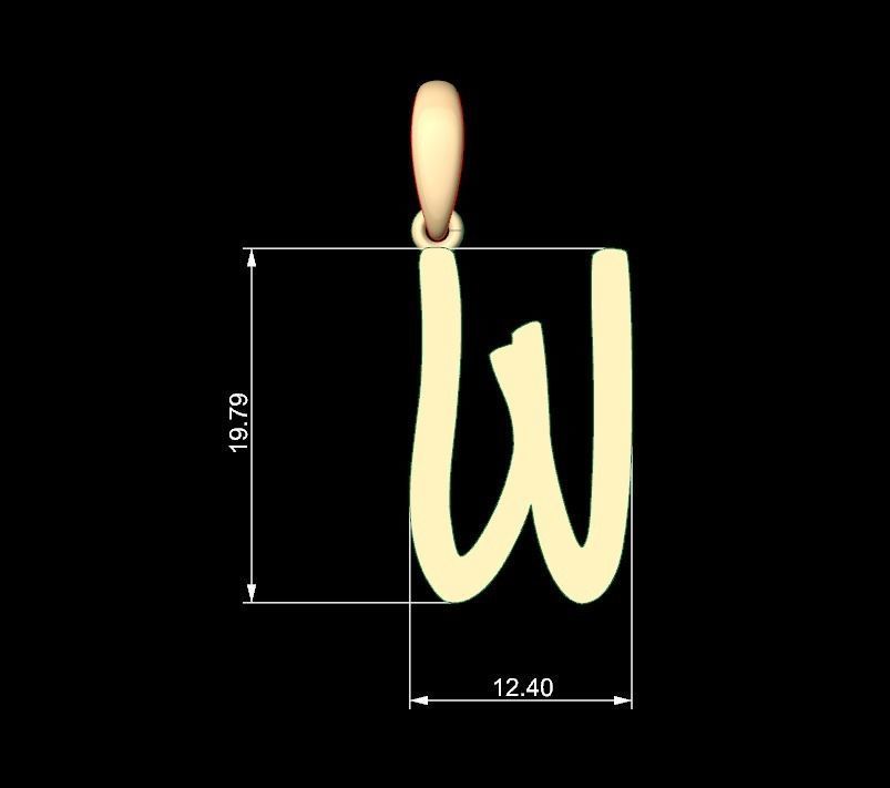 Initial Letters Pendant AnnaBee W 3D print model_4