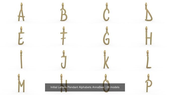 Initial Letters Pendant Alphabets AnnaBee 3D Model Collection