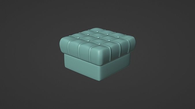 Tufted ottoman 1 3D model 4