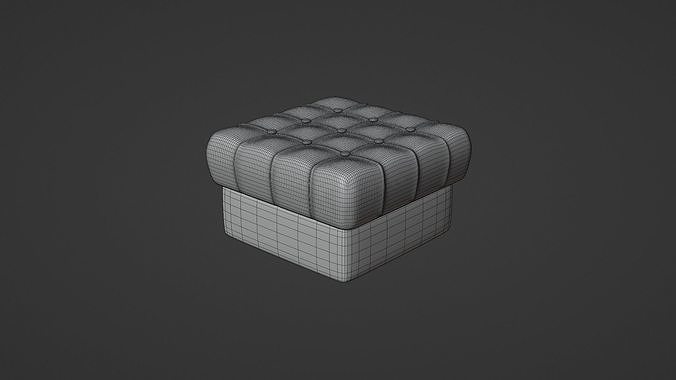 Tufted ottoman 1 3D model 3