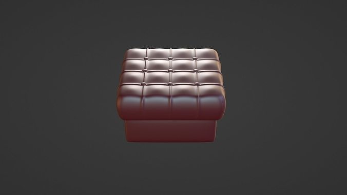Tufted ottoman 1 3D model 7