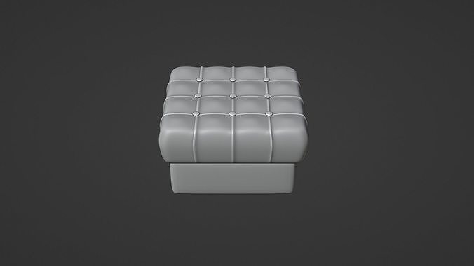 Tufted ottoman 1 3D model 6