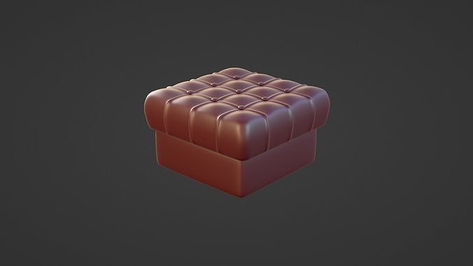 Tufted ottoman 1 3D model 5