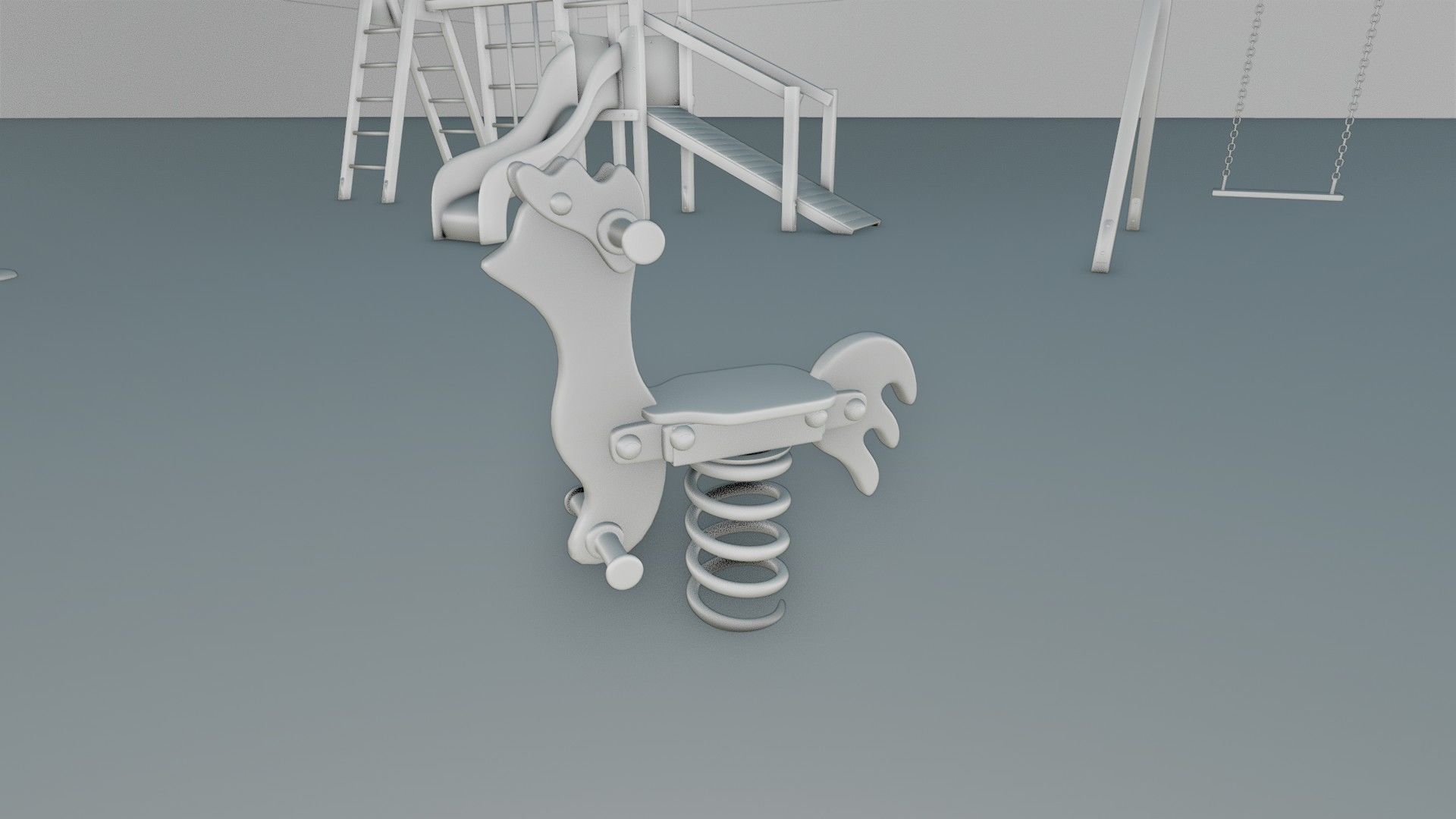 Playground Spring Rocker Chicken Outdoor Playground - Rocking Chicken 3D model | CGTrader