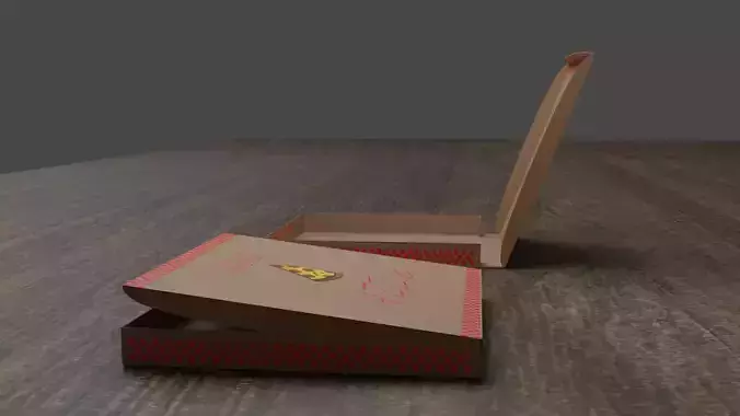 Stained Pizza Box Model Low-poly 3D model
